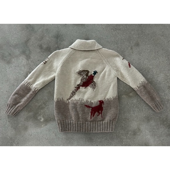 Vintage Lauren Ralph Lauren Hand Knit Wool Style Pheasant Hunting Sweater Small - Picture 8 of 12